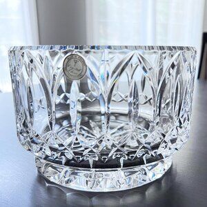 Vintage Crystal Clear 24% Lead Crystal ASTOR Footed Bowl Made in Poland NIB
